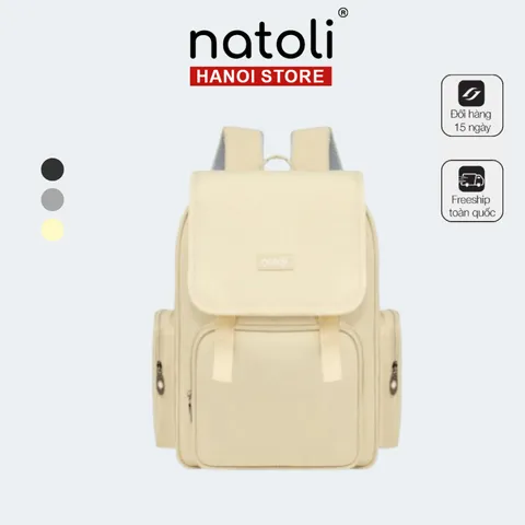 Balo thời trang Natoli B19 phá cách nhiều ngăn đựng laptop 15.6 inch tiện dụng chất liệu chống trượt nước