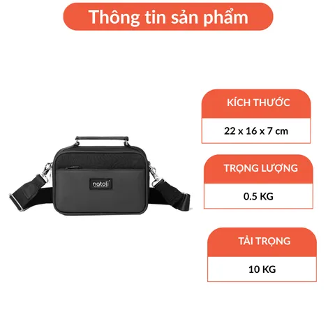 Túi Đeo Chéo Nam NATOLI Phối Da Chống Nước Thời Trang Cao Cấp - CLASSIC CROSSBAG T8