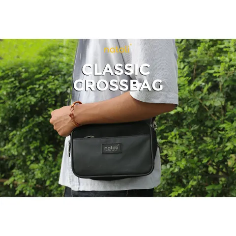 Túi Đeo Chéo Nam NATOLI Phối Da Chống Nước Thời Trang Cao Cấp - CLASSIC CROSSBAG T8