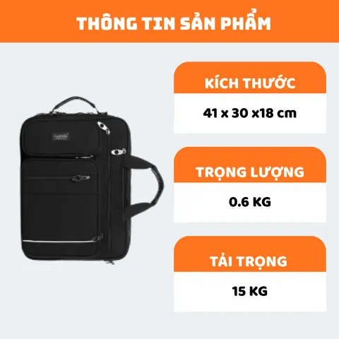 Balo cặp đa năng 3 in 1 thời trang Natoli B17 đi học, đi làm nhỏ gọn tiện lợi, chống thấm nước hiệu quả