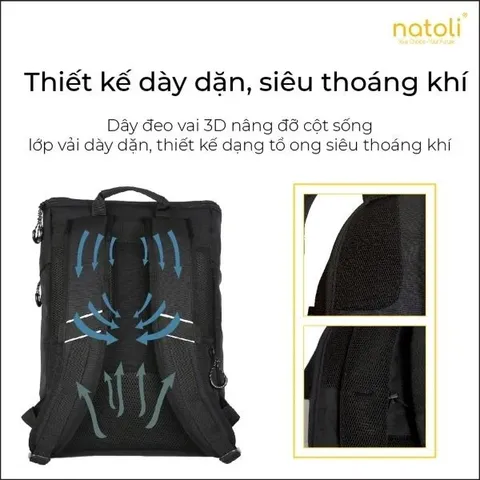 Balo Du Lịch NATOLI Chống Sốc Chống Nước Chất Liệu Siêu Nhẹ Kiểu Dáng Thời Trang - Discovery Backpack B3