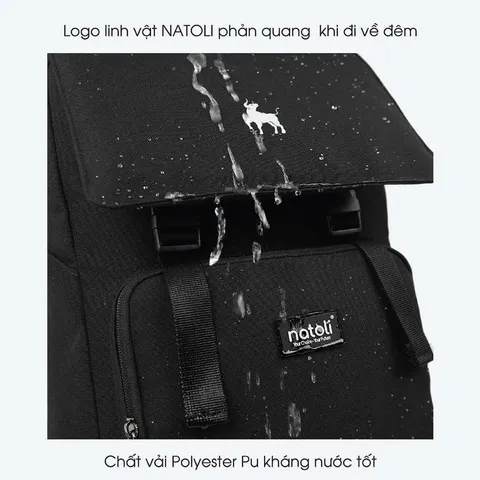 Balo laptop chống sốc cao cấp Natoli B23 gọn nhẹ, chống thấm nước, thời trang tiện dụng phù hợp đi học, đi làm, dã ngo