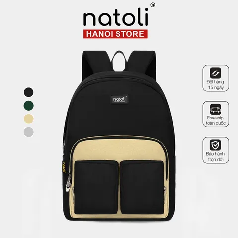 Balo Thời Trang Nam Nữ NATOLI Chất Liệu Chống Nước Đựng Laptop - Old School Backpack B5