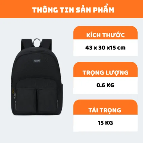 Balo Thời Trang Nam Nữ NATOLI Chất Liệu Chống Nước Đựng Laptop - Old School Backpack B5