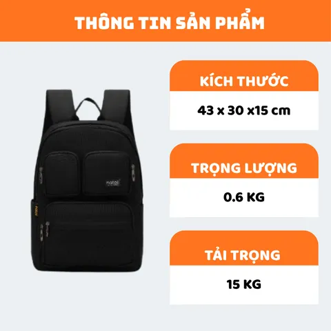 Balo Đi Học Nam Nữ NATOLI Phong Cách Thời Trang Chống Nước Chất Liệu Siêu Nhẹ - Dynamic Backpack B1