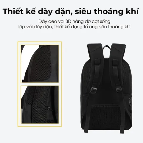 Balo Đi Học Nam Nữ NATOLI Phong Cách Thời Trang Chống Nước Chất Liệu Siêu Nhẹ - Dynamic Backpack B1