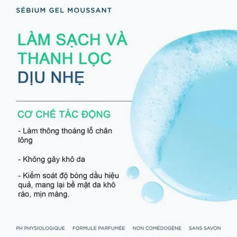 💧 Gel rửa mặt Bioderma Sebium Gel Moussant 400ml chính hãng cho da dầu mụn hiệu quả cao