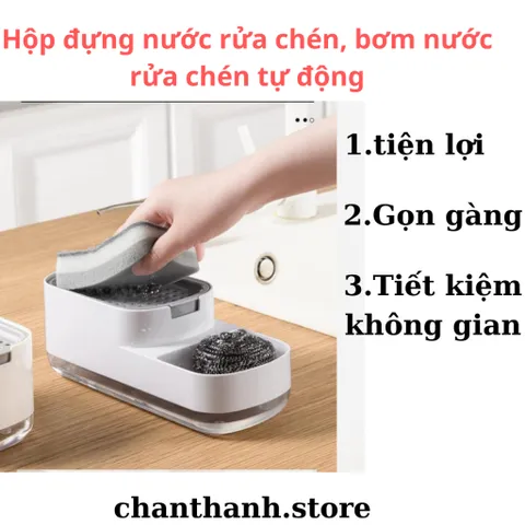 Hộp đựng nước rửa chén, bơm nước rửa chén tự động tiện lợi , tiết kiệm không gian. 850543