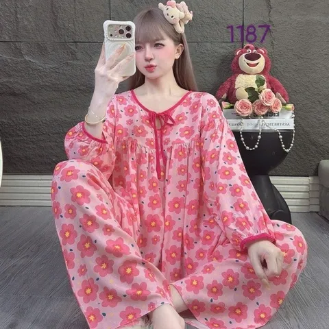 Bộ Đồ Tole Nữ Tay Dài Quần Dài Mặc Nhà, Đồ Ngủ Nữ Vải Tole