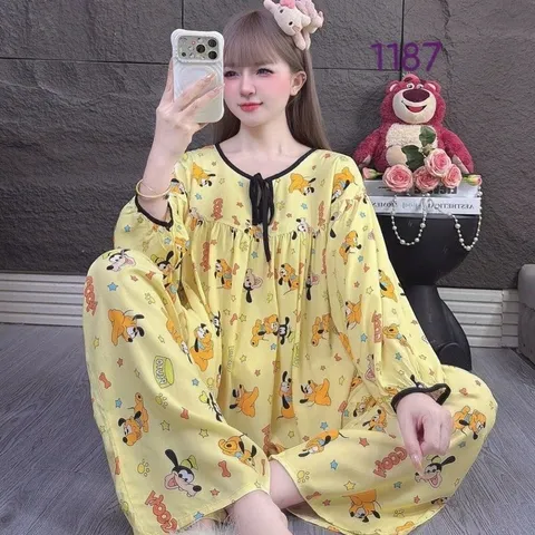 Bộ Đồ Tole Nữ Tay Dài Quần Dài Mặc Nhà, Đồ Ngủ Nữ Vải Tole
