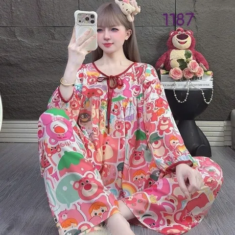 Bộ Đồ Tole Nữ Tay Dài Quần Dài Mặc Nhà, Đồ Ngủ Nữ Vải Tole