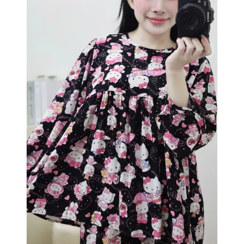 Đồ Bộ Tole Form Babydoll Freesize Dưới 65kg – Mặc Nhà Siêu Mát 850544