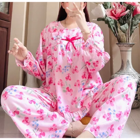 Đồ  bộ Tole Tay Dài Quần Dài Nữ – Vải Mát, Form Đẹp, Mặc Nhà hoặc Đi Chơi 850566