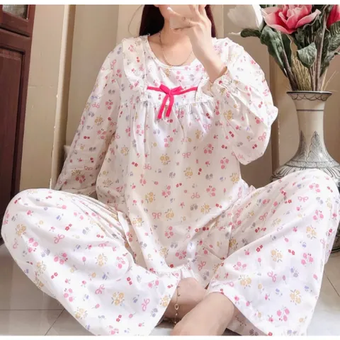 Đồ  bộ Tole Tay Dài Quần Dài Nữ – Vải Mát, Form Đẹp, Mặc Nhà hoặc Đi Chơi 850566