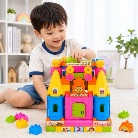 Đồ Chơi Xếp Hình Mầm Non Cho Bé Có Túi Xách, Bộ Lắp Ghép Cho Bé 3 - 5 Tuổi Hàng Việt Nam