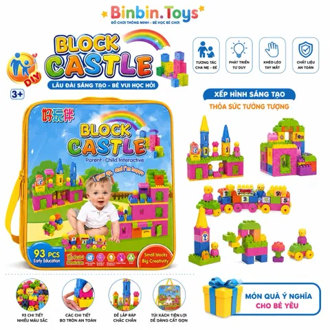 Đồ Chơi Xếp Hình Mầm Non Cho Bé Có Túi Xách, Bộ Lắp Ghép Cho Bé 3 - 5 Tuổi Hàng Việt Nam
