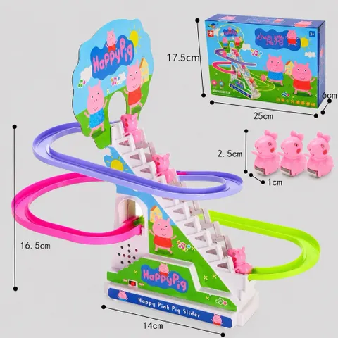 Đồ chơi cầu trượt leo cầu thang ANBEBE với âm thanh vui nhộn + Đèn nháy đẹp mắt