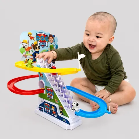 Đồ chơi cầu trượt leo cầu thang ANBEBE với âm thanh vui nhộn + Đèn nháy đẹp mắt