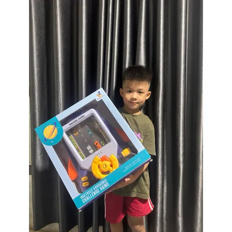 Đường Đua Xe Ô Tô Màn Hình Chuyển Động, Vô Lăng Điều Khiển Nhanh Tay Nhanh Mắt, Có Âm Thanh Vui Nhộn