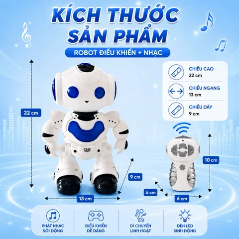 Robot điều khiển từ xa có nhạc cho bé