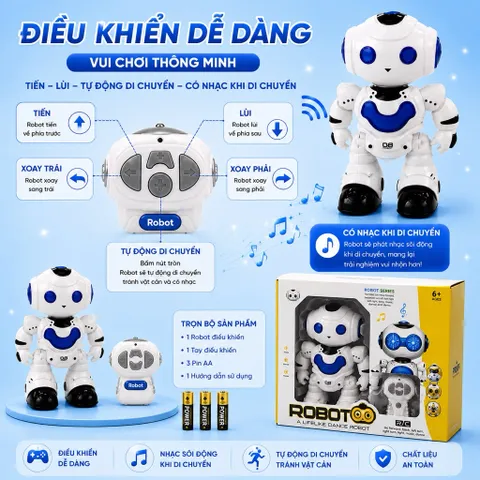 Robot điều khiển từ xa có nhạc cho bé