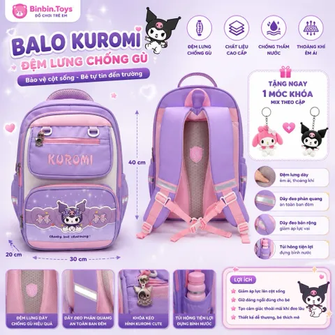 Balo học sinh chống gù cho bé cấp 1 và 2 in hình 3D siêu nhẹ chống thấm