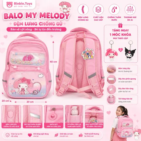 Balo học sinh chống gù cho bé cấp 1 và 2 in hình 3D siêu nhẹ chống thấm