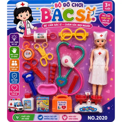 Vỉ đồ chơi bác sĩ heo , bác sĩ , nấu ăn , sửa chữa cho bé nhiều chủ đề nhựa an toàn không góc cạnh