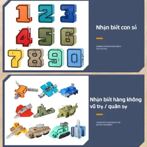 Robot Chữ Số Lắp Ghép Biến Hình Từ Các Con Số 0 - 9 Đồ Chơi Lắp Ráp Cho Bé Phát Triển Tư Duy