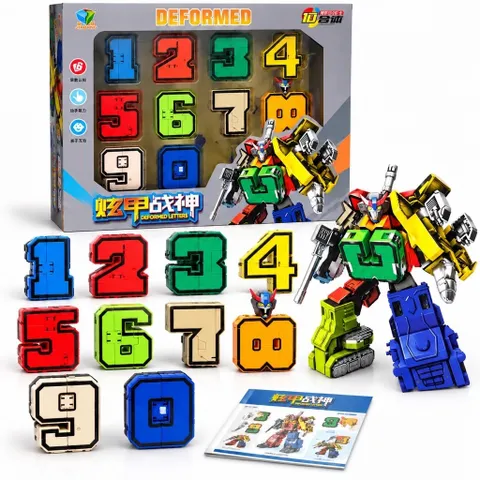 Robot Chữ Số Lắp Ghép Biến Hình Từ Các Con Số 0 - 9 Đồ Chơi Lắp Ráp Cho Bé Phát Triển Tư Duy