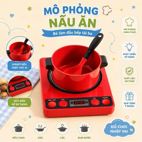 Bộ đồ chơi nấu ăn nhà bếp cho bé , Bếp sài pin aa mô phỏng âm thanh mô phỏng chân thực , giúp bé nhập vai siêu vui