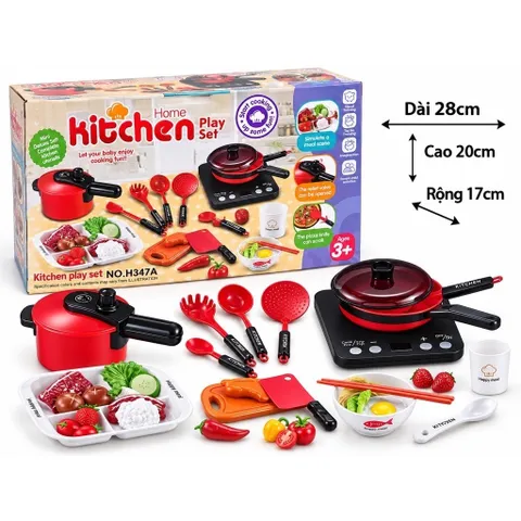 Bộ đồ chơi nấu ăn nhà bếp cho bé , Bếp sài pin aa mô phỏng âm thanh mô phỏng chân thực , giúp bé nhập vai siêu vui