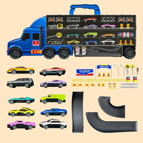 Đường đua oto trên xe tải ,mô hình mô phỏng đua xe cho cho bé , dễ gấp gọn , cất giữ
