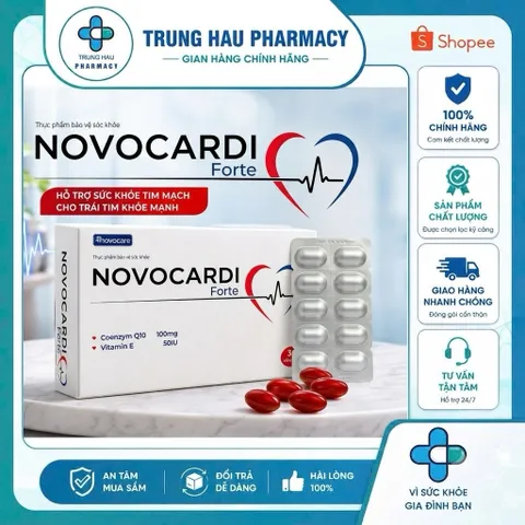 Viên uống Novocardi Forte - Giúp bảo vệ sức khoẻ tim mạch, huyết áp, tăng khả năng miễn dịch