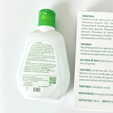 [Mẫu mới] Sữa tắm cho bé Baby khổ qua DHG chai 100ml - Phòng ngừa rôm sảy, hăm tả