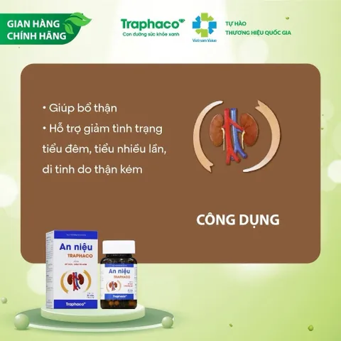 TPBVSK An Niệu Traphaco - Hỗ Trợ Giảm Tiểu Đêm, Tiểu Nhiều Lần Do Thận Kém Hộp 30 Viên