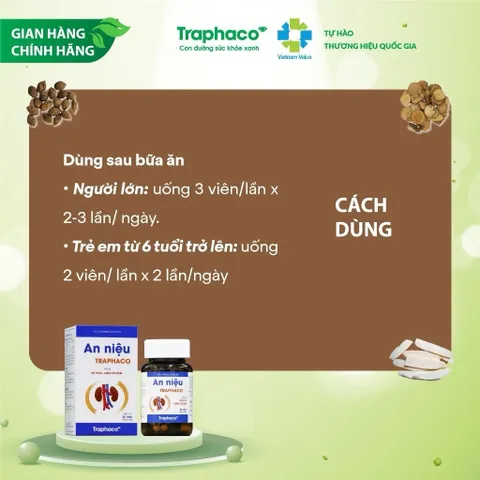 TPBVSK An Niệu Traphaco - Hỗ Trợ Giảm Tiểu Đêm, Tiểu Nhiều Lần Do Thận Kém Hộp 30 Viên
