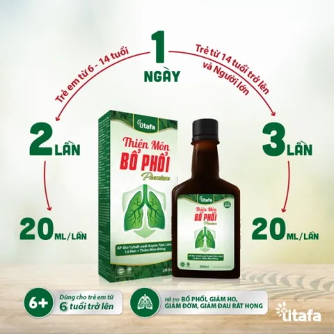 TPBVSK Thiên Môn Bổ Phổi Premium TITAFA chai 280ml - Hỗ trợ bổ phổi, giảm ho, đờm, đau họng, khản tiếng