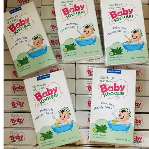 [Mẫu mới] Sữa tắm cho bé Baby khổ qua DHG chai 100ml - Phòng ngừa rôm sảy, hăm tả