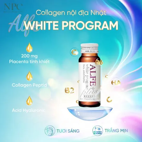 Nước uống collagen Alfe White Program 50ml - Giảm nám, sáng da, hỗ trợ da khỏe mạnh