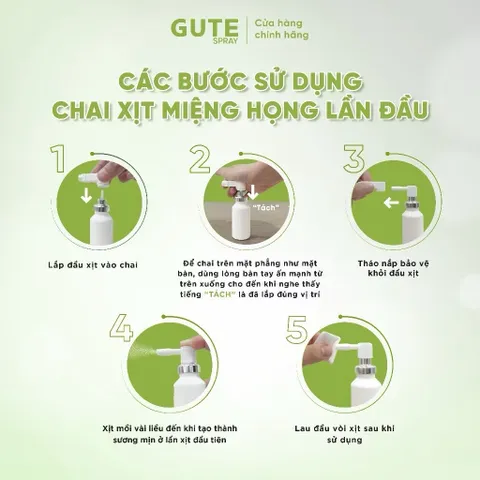 Xịt họng keo ong Gute Herbal 30ml dịu nhanh đau rát họng, ngứa cổ họng, hỗ trợ loãng đờm, giảm ho