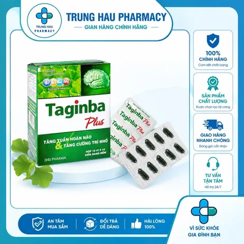 TPBVSK Viên Uống Taginba Plus DHG - Hỗ Trợ Tăng Cường Tuần Hoàn Não ( Hộp 100 viên)
