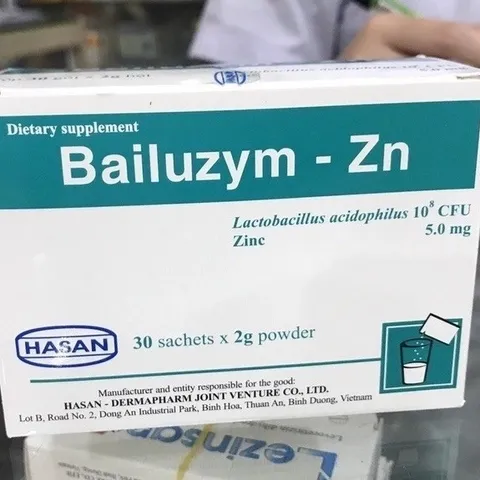 Bailuzym - Zn Hasan Giúp Bổ Sung Men Vi Sinh Đường Ruột Hỗ Trợ Giảm Tiêu Chảy, Đầy Hơi Hộp 30 Gói x 2g