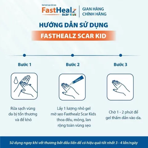 Gel Fasthealz Scar kids 12g- Gel mờ sẹo trẻ em hỗ trợ làm mờ sẹo cho bé