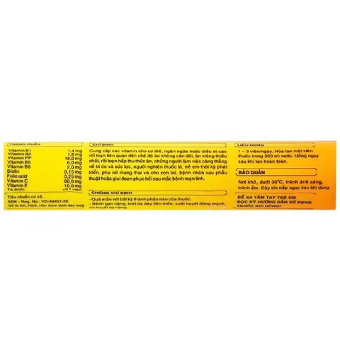 Viên sủi Hasanvit cung cấp các vitamin cho cơ thể (20 viên)