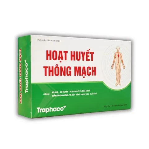 TPBVSK Hoạt Huyết Thông Mạch Traphaco - Bổ Khí Bổ Huyết Hỗ Trợ Giảm Tê Mỏi Tê Bì Nhức Đầu Mất Ngủ Hộp 30 Viên