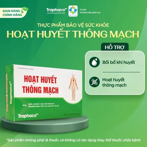 TPBVSK Hoạt Huyết Thông Mạch Traphaco - Bổ Khí Bổ Huyết Hỗ Trợ Giảm Tê Mỏi Tê Bì Nhức Đầu Mất Ngủ Hộp 30 Viên