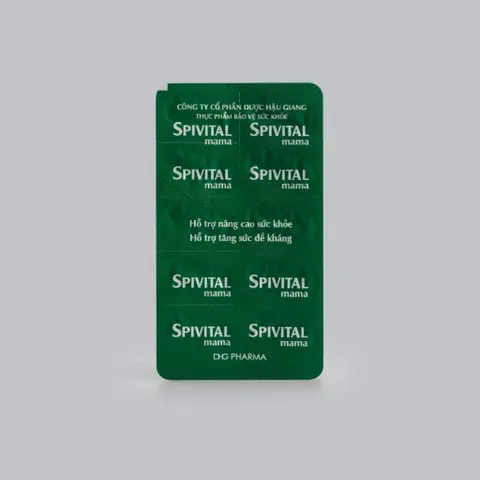 Thực phẩm Spivital Mama chính hãng DHG giúp tăng cường đề kháng cho phụ nữ trong và sau mang thai Hộp 10 vỉ x 10 viên