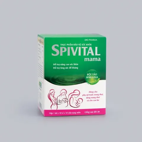 Thực phẩm Spivital Mama chính hãng DHG giúp tăng cường đề kháng cho phụ nữ trong và sau mang thai Hộp 10 vỉ x 10 viên