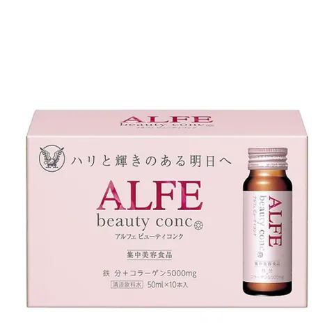 Nước uống Collagen Alfe Beauty Conc hỗ trợ da sáng mịn và chống lão hóa - Hộp 10 chai x 50ml